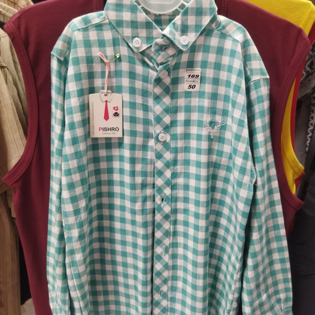 مشخصات پیراهن آستین بلند 4 خونه پسرانه pr64