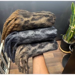 خرید اینترنتی قیمت بیگ اسکارف ریشه کوبایی  پشمی پلنگی وارداتی 