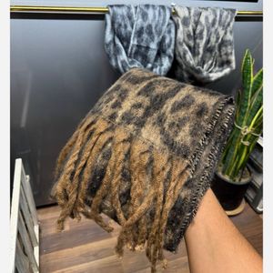 خرید اینترنتی قیمت بیگ اسکارف ریشه کوبایی  پشمی پلنگی وارداتی 