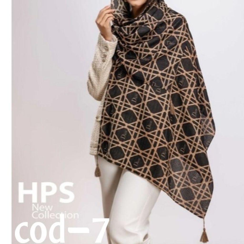 خرید آنلاین شال برشکا منگولدار طرح Dior