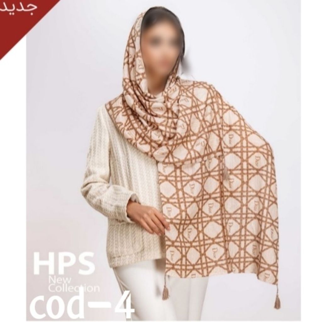 خرید اینترنتی شال برشکا منگولدار طرح Dior