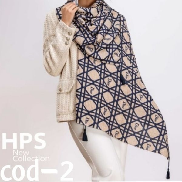 شال برشکا منگولدار طرح Dior