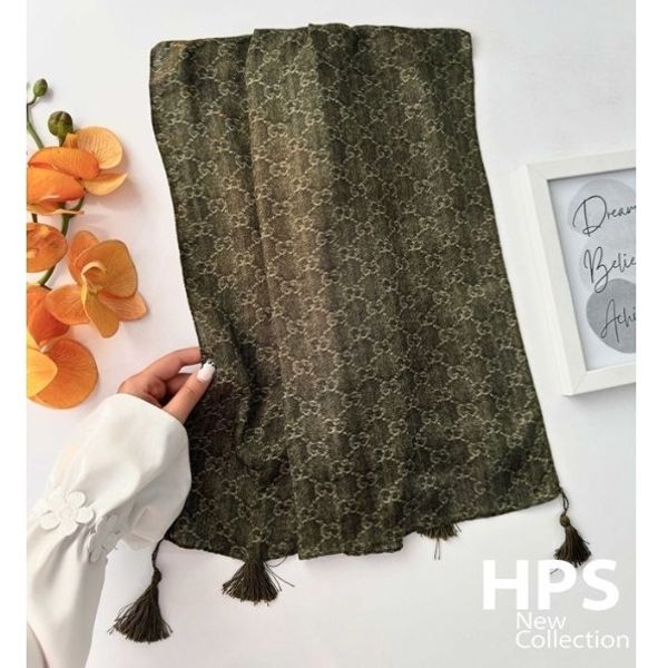 شال برشکا پلیسه منگولدار طرح جیوانجی