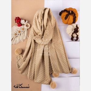 خرید انلاین شال مخمل پم پم دار موهر پلیسه رنگبندی