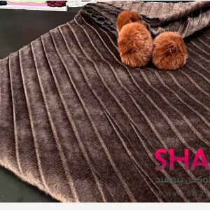 خرید آنلاین شال مخمل پم پم دار موهر پلیسه رنگبندی