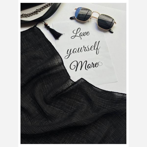 شال برشکا منگوله چوبی وارداتی مشکی