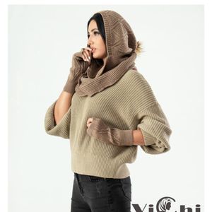 فروش اینترنتی کلاه شال و ست دستکش بافت دخترانه و زنانه رنگبندی