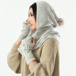 قیمت ارزان کلاه شال و ست دستکش بافت دخترانه و زنانه رنگبندی