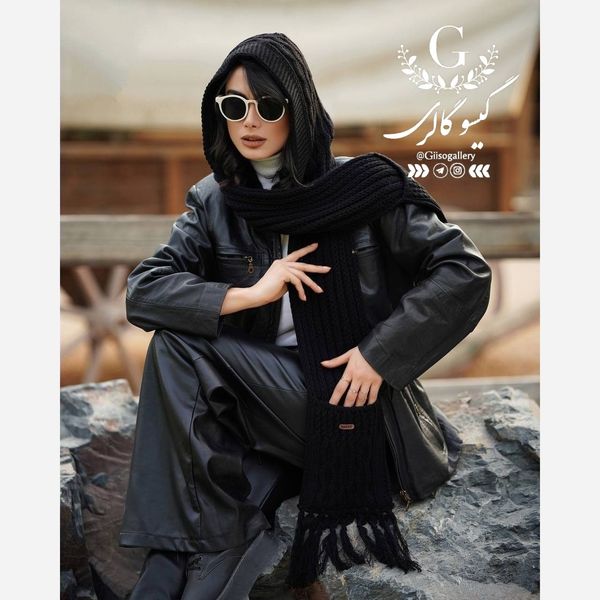 کلاه شال بافت طرح جیبدار رنگبندی زنانه پاییزه