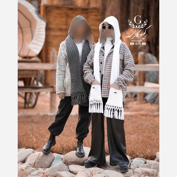 کلاه شال بافت طرح جیبدار رنگبندی زنانه پاییزه