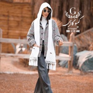 خرید انلاین کلاه شال بافت طرح جیبدار رنگبندی زنانه پاییزه