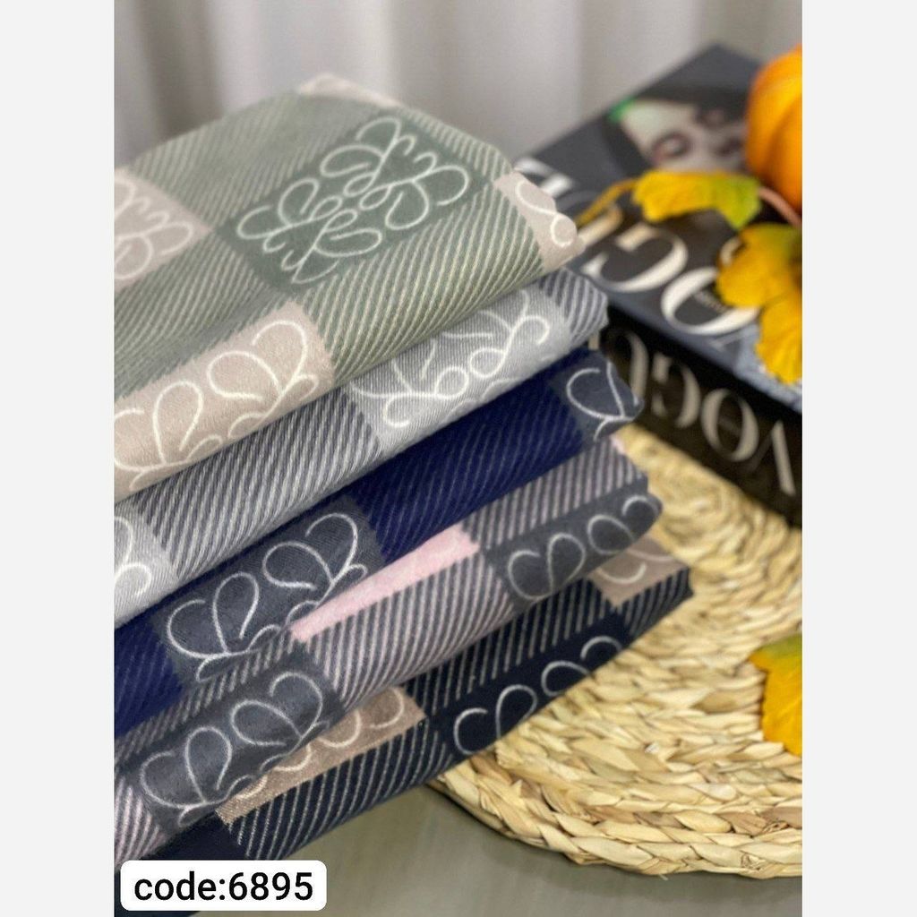 خرید اینترنتی قیمت شال موهر پشمی طرحدار رنگبندی پاییزه