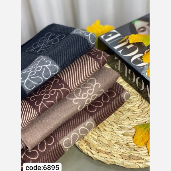 شال موهر پشمی طرحدار رنگبندی پاییزه