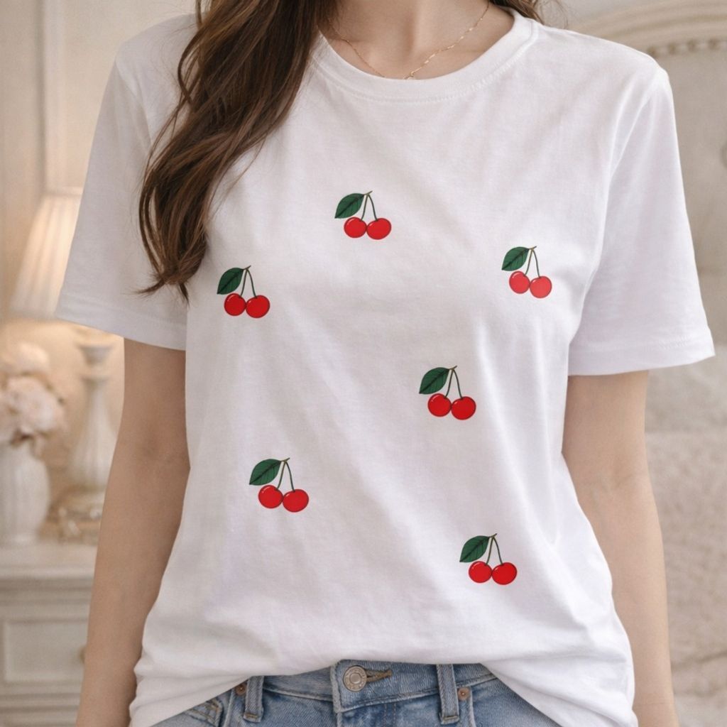 مشخصات تیشرت زنانه نخپنبه گرم بالا گیلاسی سفید