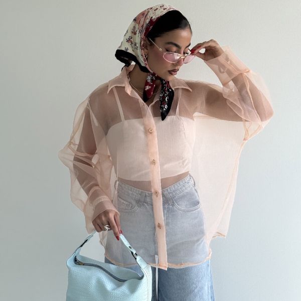 ست شومیز و دکلته توری کد 160826