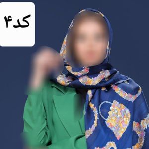 خرید آنلاین روسری ابریشم سوزنی اتوبانی قواره 120 طرح 2 دور دست دوز