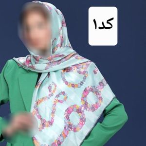روسری ابریشم سوزنی اتوبانی قواره 120 طرح 2 دور دست دوز