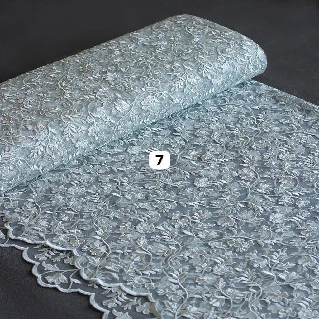 خرید اینترنتی قیمت پارچه دانتل داماس 1226 - رنگ 7