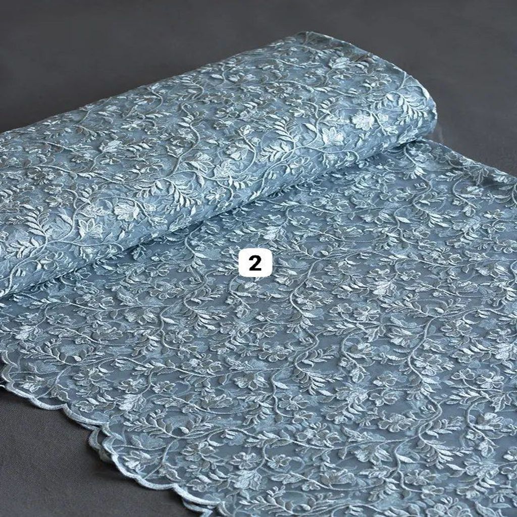 خرید اینترنتی قیمت پارچه دانتل داماس 1226 - رنگ 2