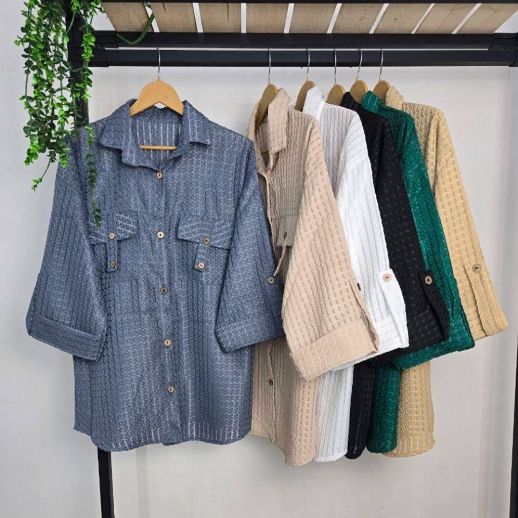 خرید اینترنتی شومیز حصیری جیب صلیبی