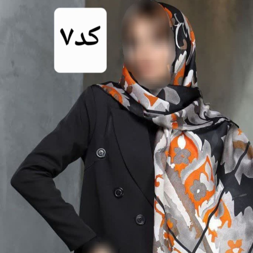 خرید آنلاین روسری ابریشم پوست ماری قواره 120 دور دست دوز طرح 2