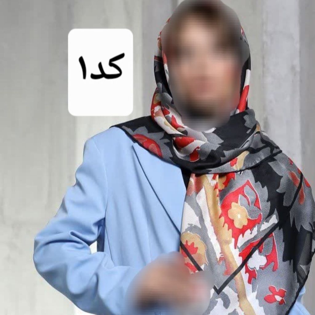 خرید آنلاین روسری ابریشم پوست ماری قواره 120 دور دست دوز طرح 2