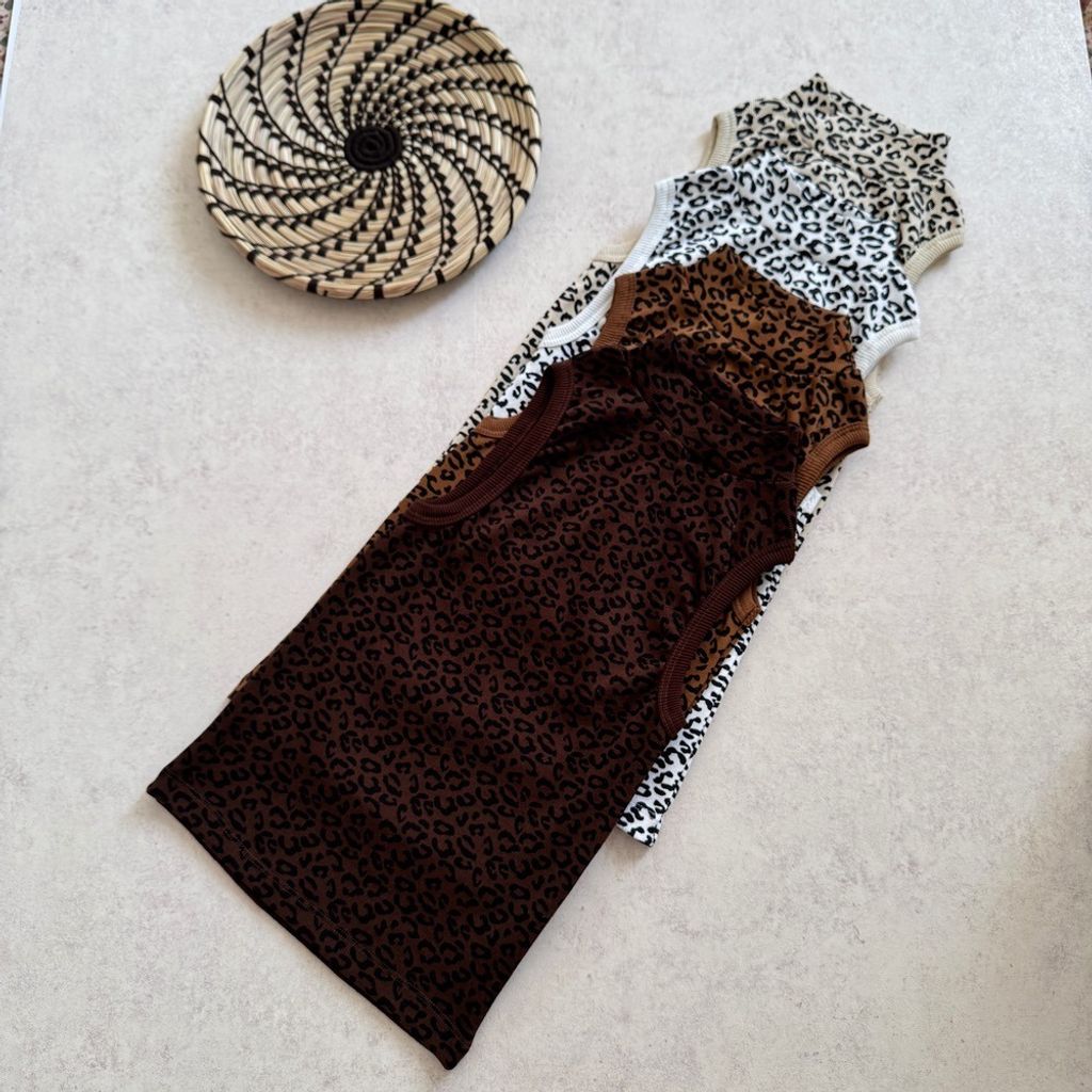 خرید آنلاین تاپ پلنگی کبریتی یقه 5سانت