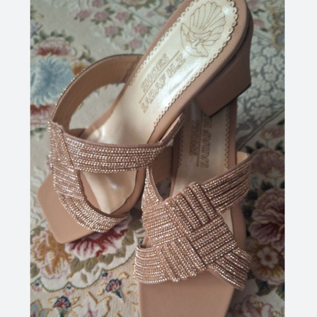 خرید اینترنتی دمپایی مجلسی زنانه و دخترانه نگینکاری خارجی