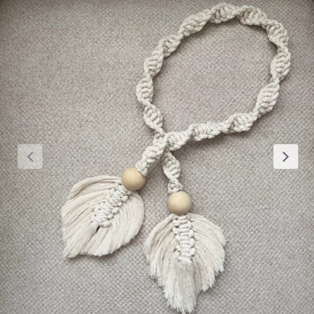 خرید آنلاین هولدر پرده مکرومه برگی مدل پاستیل