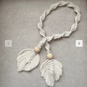 هولدر پرده مکرومه برگی مدل پاستیل