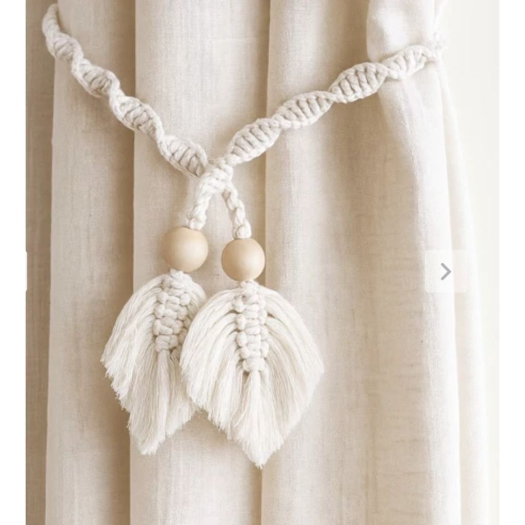 قیمت ارزان هولدر پرده مکرومه برگی مدل پاستیل