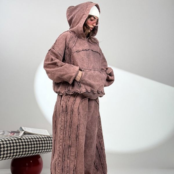 ست هودی و شلوار سنگ شور کد 160849