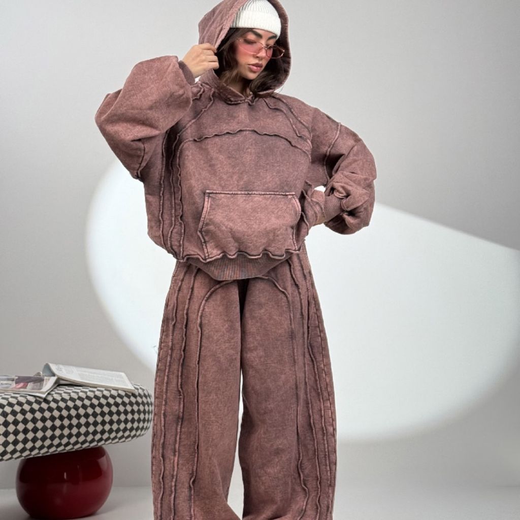 فروش اینترنتی ست هودی و شلوار سنگ شور کد 160849