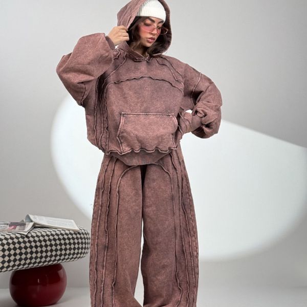 ست هودی و شلوار سنگ شور کد 160849