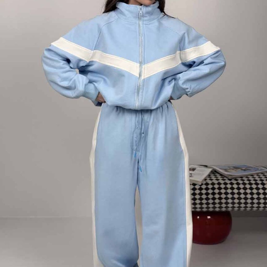 خرید اینترنتی ست سوییشرت و شلوار نواردار کد 160872