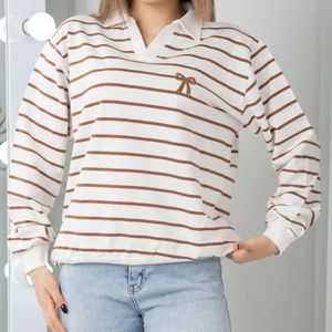 فروش اینترنتی بلوز دورس یقه دار گلدوزی پاپیون زنانه