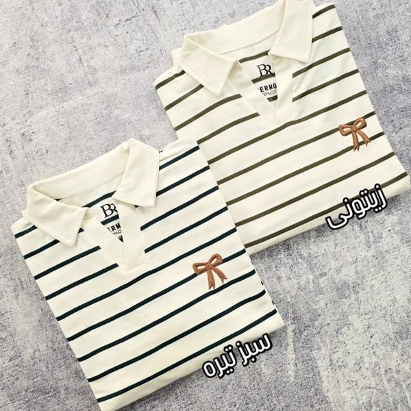 بلوز دورس یقه دار گلدوزی پاپیون زنانه