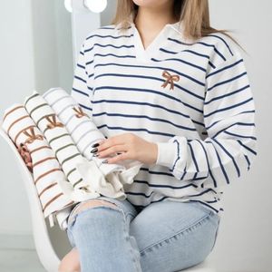 بلوز دورس یقه دار گلدوزی پاپیون زنانه