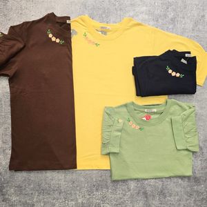 خرید اینترنتی تیشرت قواره دار گلدوزی شده زنانه