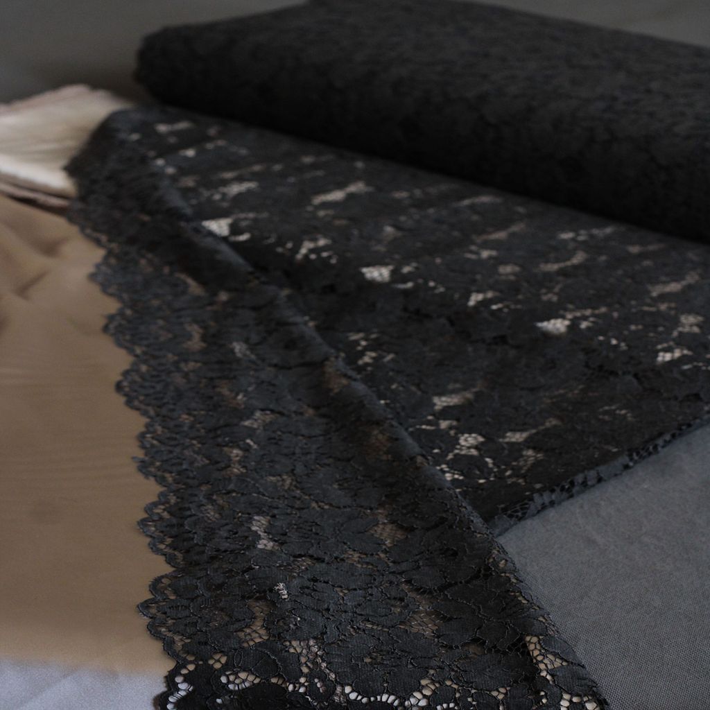 خرید اینترنتی قیمت پارچه کتان گیپور 1231 - مشکی