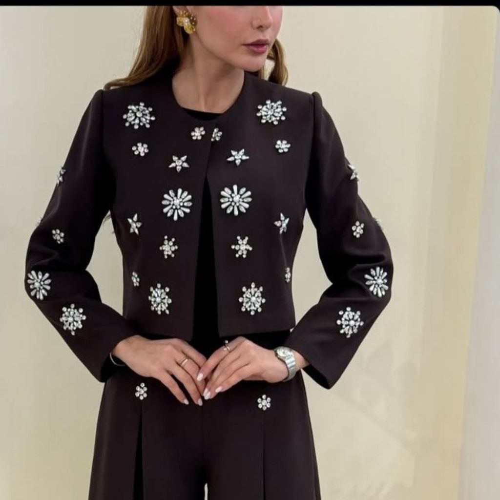 قیمت کت و شلوار جواهر دوزی زنانه سایز بندی (36-44)