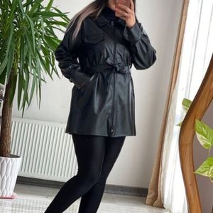 کت چرم  مشکی