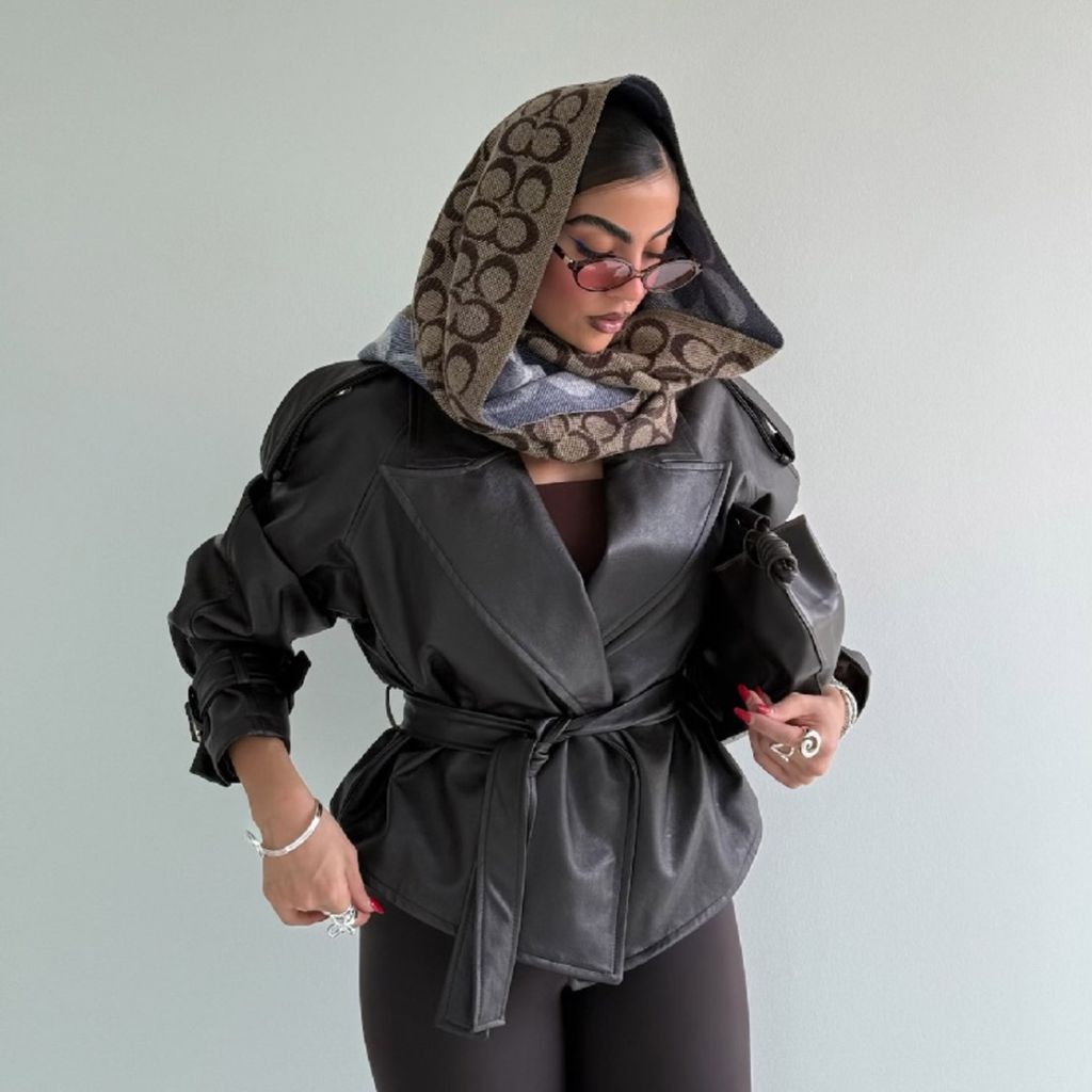 خرید آنلاین کت چرم آستین سگک کد 120368