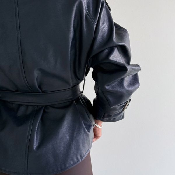 کت چرم آستین سگک کد 120368