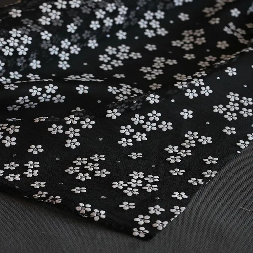 خرید اینترنتی قیمت پارچه تور ارگانزا گل گچی 1138 - طرح 9