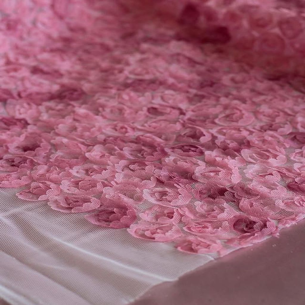 خرید اینترنتی قیمت پارچه تور گل برجسته 1178 - صورتی