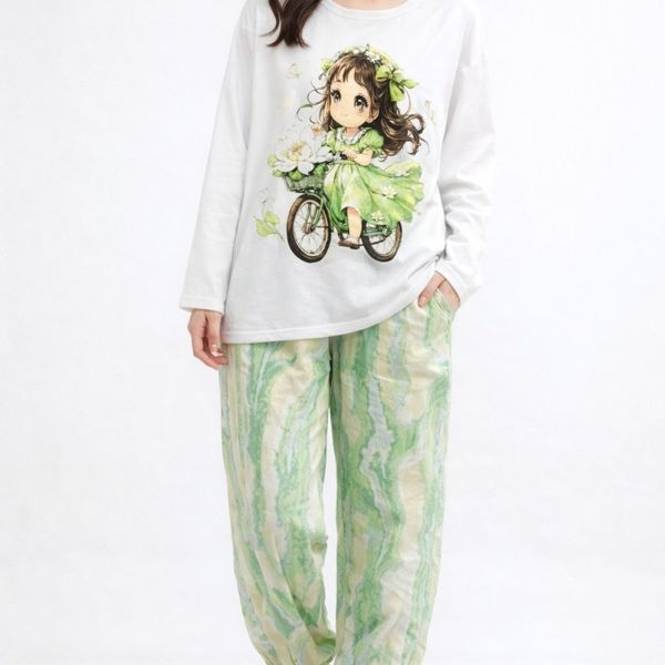 ست بلوز و شلوار زنانه راحتی خانگی پینترستی وارداتی