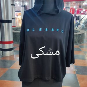 مشخصات تیشرت کراپ کلاهدار کد 4901