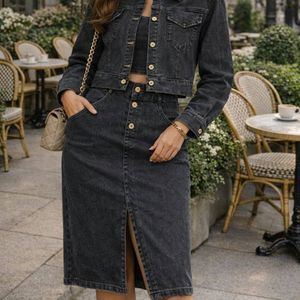 خرید اینترنتی ست کت و دامن جین زنانه و دخترانه