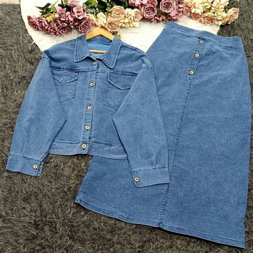 خرید اینترنتی ست کت و دامن جین زنانه و دخترانه